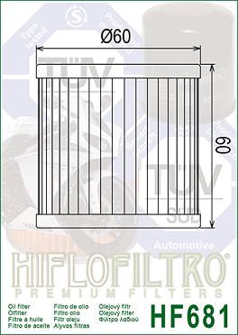 HF681 Hi-Flo Oljefilter Hyosung - 2