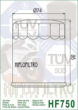 HF750 Hi-Flo Oljefilter Yamaha Marin (N26-13440-00-00,  N26-13440-03) - 2
