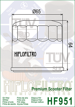 HF951 Hi-Flo Oljefilter Honda (15410-MCJ-000)  - 2