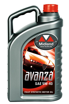 Midland 5W-40 Avanza Helsyntet Motorolja personbil/Snöskoter 4-Takt  4 Liter 2170697