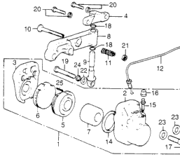 45215-533-004 Packning Bromsok Fram Honda CB750K7  - 2
