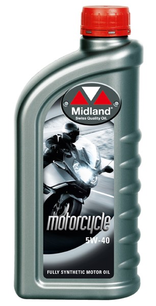 Midland 5W-40 Helsyntet olja MC &  Snöskoter 4 takt  1 Liter 21745