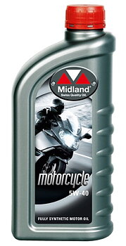 Midland 5W-40 Helsyntet olja MC &  Snöskoter 4 takt  1 Liter 21745