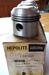 Hepolite Kolvsats +0,20" 3 st kolvar till Triumph Trident/BSA A75 Rocket III 3 cylindrigar (19916)