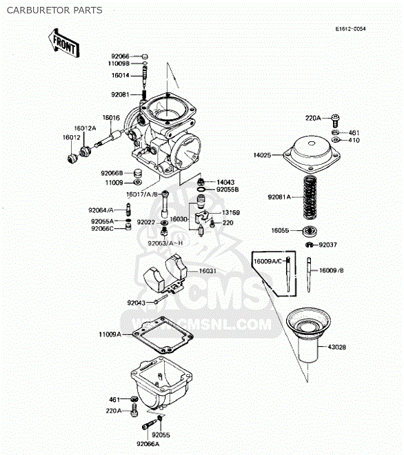 Trottel med Membran Kawasaki Z1000-Z1100 (43028-1025) N-148023/223101 - 2