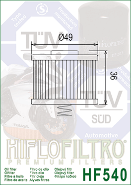 HF540 Hi-Flo Oljefilter Bajaj - Yamaha - 2