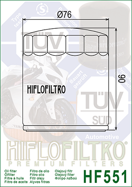 HF551 Hi-Flo Oljefilter Moto Guzzi - 2