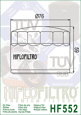 HF552 Hi-Flo Oljefilter Benelli- Moto Guzzi - 2
