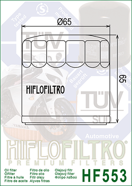 HF553 Hi-Flo Oljefilter Benelli  - 2