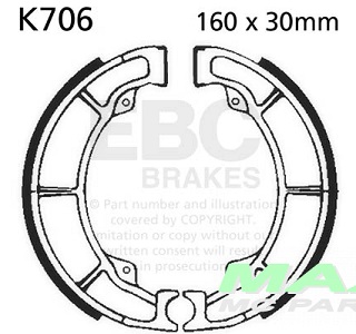 Bromsbackar bak Kawasaki Z400-Z440 LTD , 4-Hjulingar (41048-1069)  VB413KV- K706 - 2