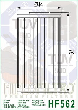 HF562 Hi-Flo Oljefilter Kymco  - 2
