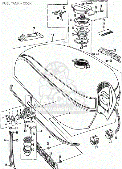 Tankfästen sats Gummin  Honda CB450-750K0-K6 (17613-292-000)  CBTKMT - 2