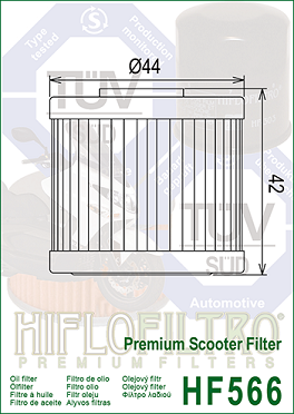 HF566 Hi-Flo Oljefilter (27077) - 2