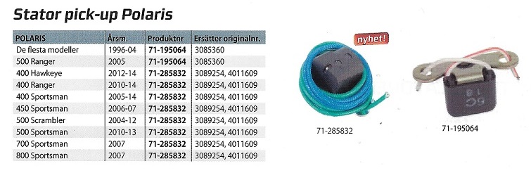 Pick-up stator Polaris ATV  4 hjuling (3085360)   - 4