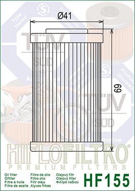 HF155 Hi-Flo Oljefilter - 2