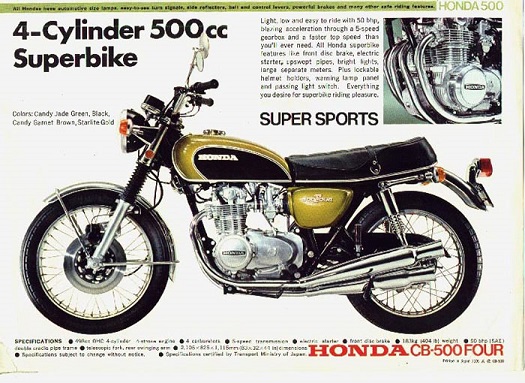 RESERVDELAR HONDA CB500K Four 1971-76