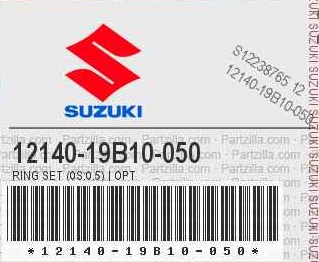 12140-19B10-050 Kolvringssats Öd. 0,50 Suzuki Original  - 2