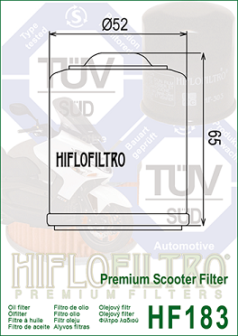 HF183 Hi-Flo Oljefilter - 2