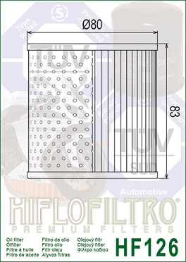 HF126 Hi-Flo Oljefilter (16099-002) - 2