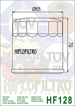 HF128 Hi-Flo Oljefilter / (HF303) - 2