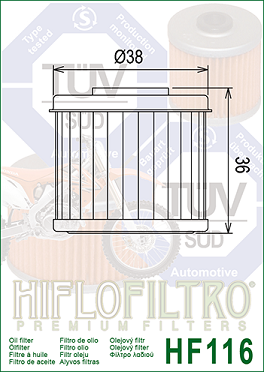 HF116 Hi-Flo Oljefilter HM-Honda-Husqvarna-Polaris - 2