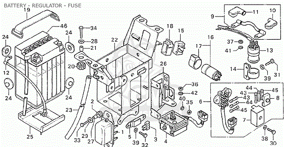 Säkringsbox Honda CB750K3-K8 (32110-341-701) 99153-702P - 2