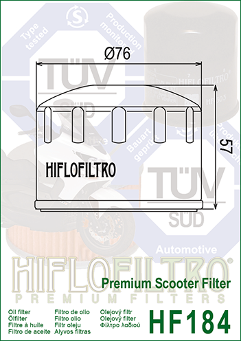 HF184 Hi-Flo Oljefilter (27057) - 2