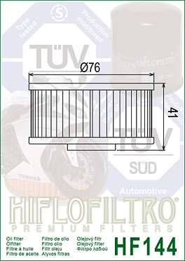 HF144 Hi-Flo Oljefilter Yamaha  1L9-13440-91 - 2