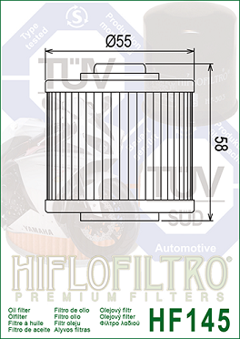 HF145 Hi-Flo Oljefilter Aprilia, Yamaha (4X7-13440-00,  5JX-13440-00) - 2