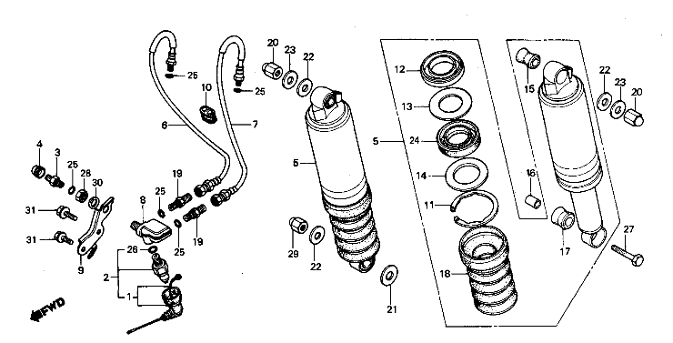 52611-463-013 Gummibälg Bakstötdämpare Honda CB900C-CB1000C-GL1100 Goldwing - 2