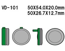 FA012/SD-101 Bromspads Fram Honda CB750K1-K6 (45105-300-040 + 45106-300-040) VD-101/SD-101 - 2