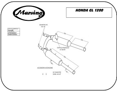 Marving Ljuddämpare Honda GL1200 Goldwing   H2105BC - 2