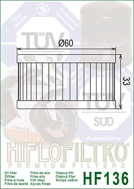HF136 Hi-Flo Oljefilter Beta, Suzuki - 2