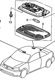 34251-S5P-A00 Glas innerbelysning Honda Personbil CIVIC 2001-   - 2
