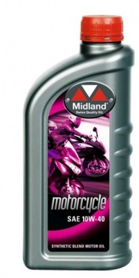 Midland 10W-40 Delsyntet Motorcykelolja 1 liter x 12 liter 21716-12 - 2