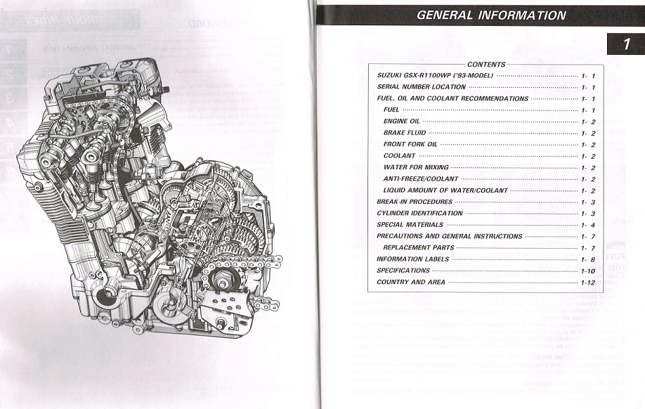 Service Manual Suzuki GSXR100W  (99500-39110-01E) 1993   - 2