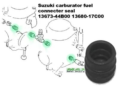Gummitätningar sats Bränslerör mellan Förgasare Suzuki  226298/2 - 2