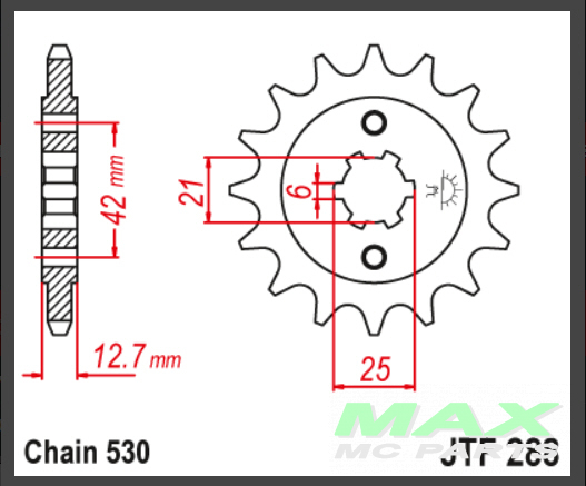 Framdrev Honda CB500F/K-CB750K1-K6 (23801-300-305) 288/18T - 3