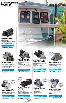Startmotorer Mercruiser - Volvo Penta  Inombordsmotorer
