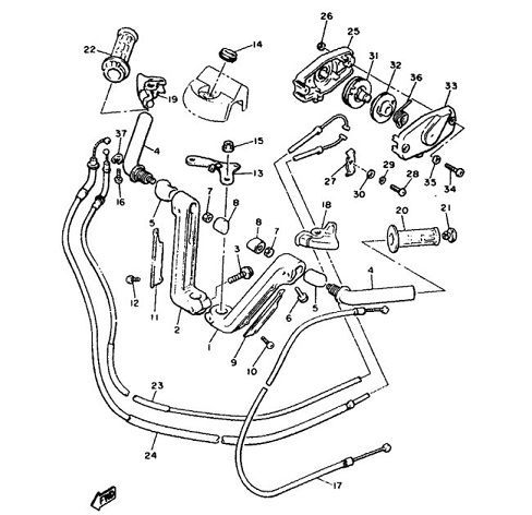 Gaskablar sats Yamaha XVZ1200- XVZ1300  (41V-26311-00/41V-26312-00)   - 3