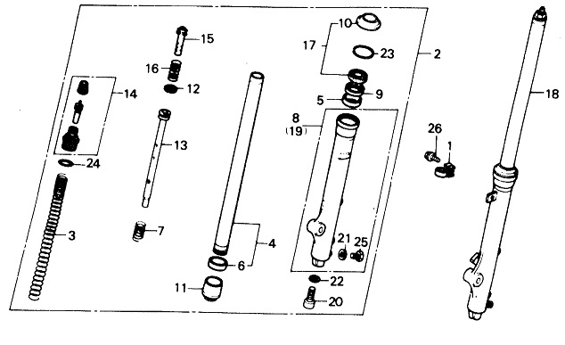 51414-469-003 Bussning framgaffel Honda  - 2