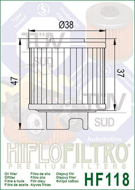 HF118 Hi-Flo Oljefilter  Honda ATC 125 - 2