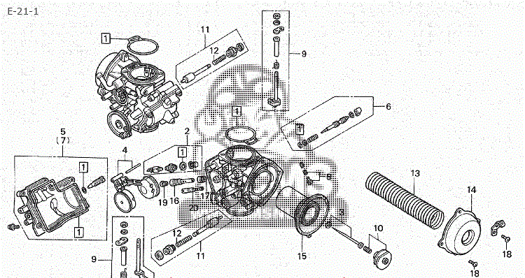 Trottlel med Membran Honda GL1500 Goldwing (16111-MN5-004)  223012 - 2