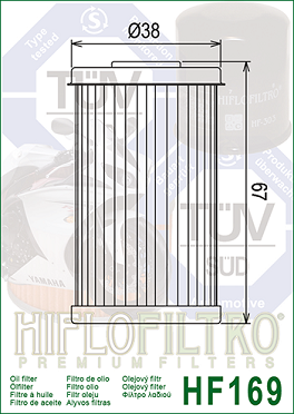 HF169 Hi-Flo Oljefilter Daelim - 2