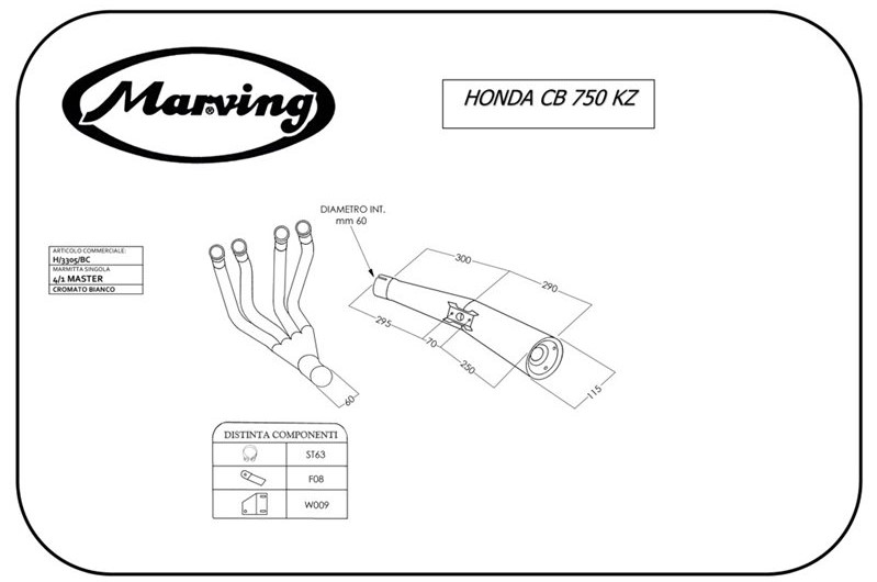 Marving Avgassystem 4-1 Honda CB750KZ  (H3305BC) - 2