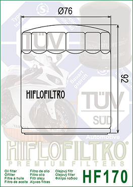 HF170C Hi-Flo Crome Oljefilter H-D (27036) - 3