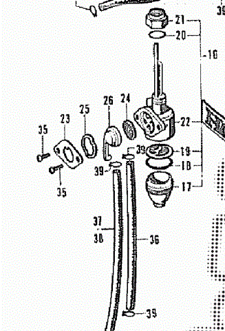 16953-283-000 Hållpackning Bränslekarn Honda CB250-CB450 Twins - 2