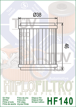HF140 Hi-Flo Oljefilter (5D3-13440-09) - 2