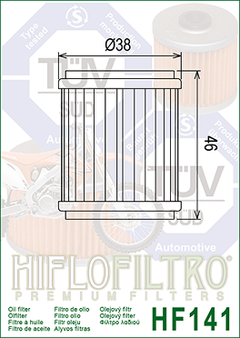 HF141 Hi-Flo Oljefilter Yamaha (5YP-E3440-00) - 2