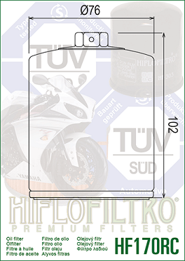 HF170BRC Oljefilter Racing H-D - 2